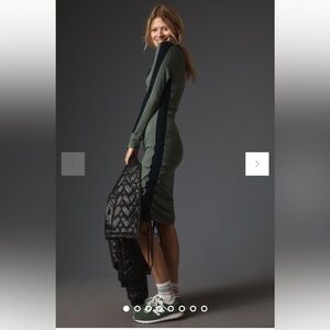 NWT Daily Practice by Anthropologie Long-Sleeve Contour Polo Colorblock Dress M